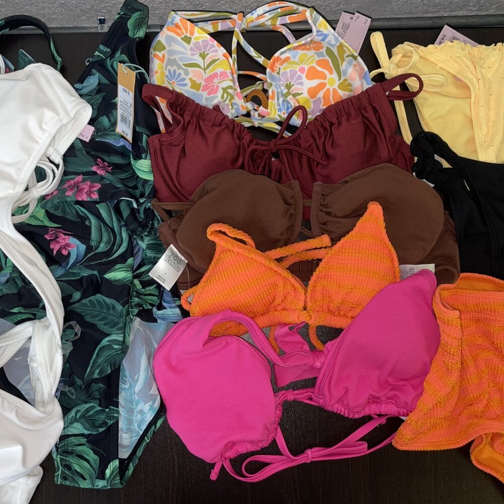 NWT Lot of 10 Brand New Women's Swimsuits | Tops, Bottoms, One-Piece |MSRP $200+